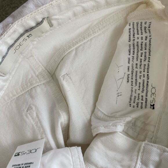 Joe's Jeans Raw Hem Denim Skirt Size 26 White Below Knee Midi Casual *flaw - Picture 9 of 14